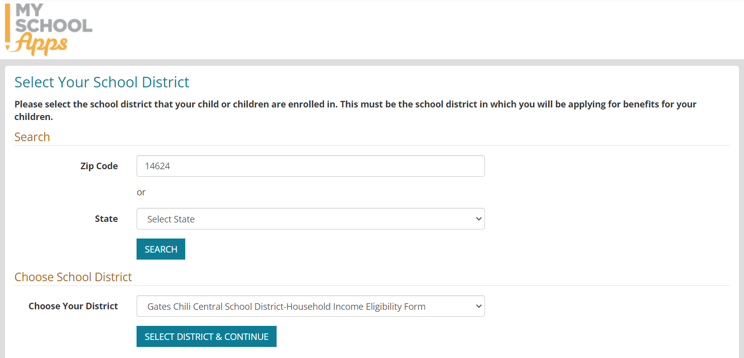 screenshot showing MySchoolApps website
